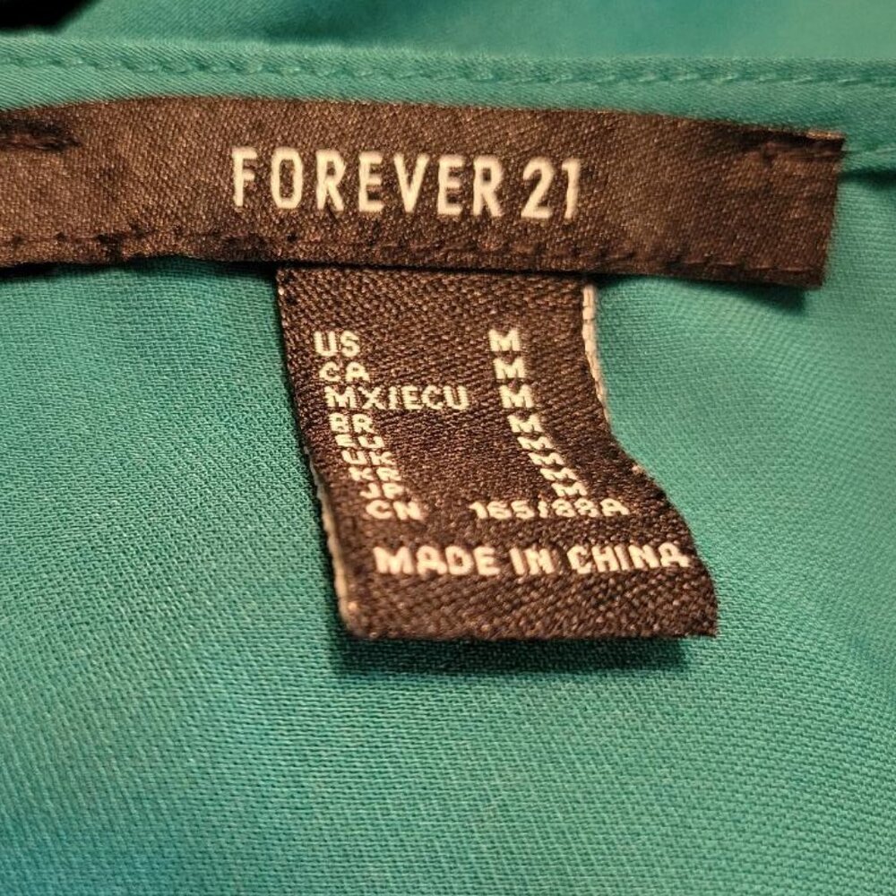 Forever 21 Green Satin Cropped Blouse - Picture 6 of 9